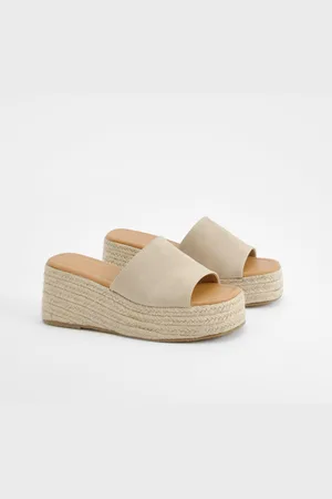 Boohoo Womens Square Toe Mule Wedges - - 7