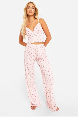 Boohoo Womens Cherry Print Cami And Pants Pajama Set - - 6