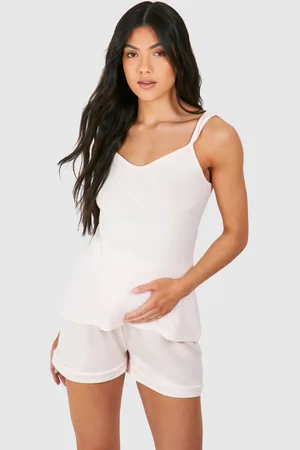 Boohoo Womens Maternity Frill Sleeve Piped Short Pyjama Set - - 4