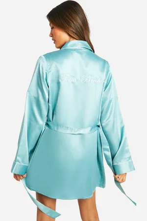 Boohoo Womens Team Bride Satin Short Robe - - 12