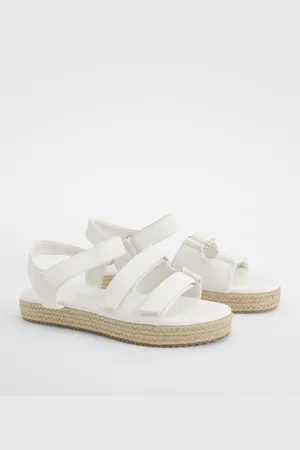 Boohoo Womens Wide Width Adjustable Strap Flatform Sandals - - 5