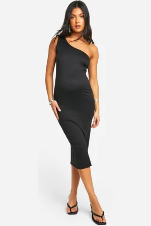 Boohoo Womens Maternity One Shoulder Super Soft Midi Dress - - 4