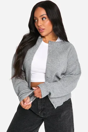 Boohoo Womens Plus Fine Gauge Crew Neck Cardigan - - 12