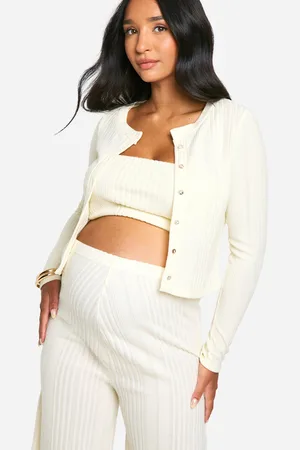 Boohoo Womens Emily Shak Maternity Soft Rib Cardigan Set - - 4
