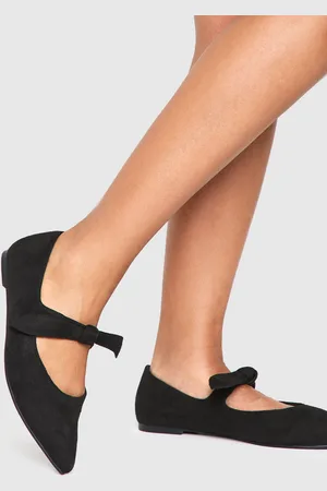 Boohoo Womens Wide Fit Pointed Bow Detail Ballet Flats - - 5