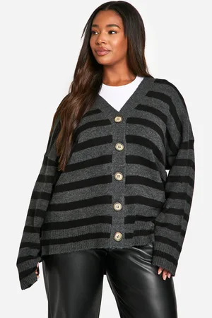 Boohoo Womens Plus Striped Cardigan - - 12