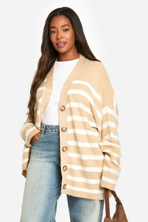 Boohoo Womens Plus Striped Cardigan - - 12