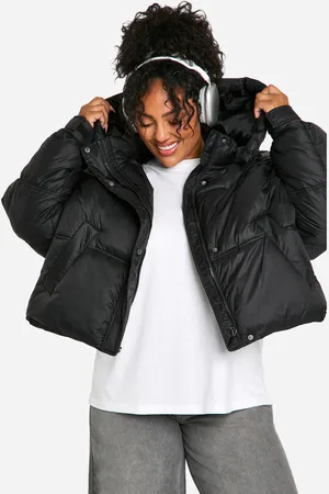 Boohoo Womens Plus Hooded Puffer Jacket - - 12