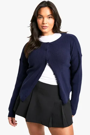 Boohoo Womens Plus Fine Gauge Crew Neck Cardigan - - 12