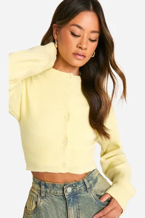 Boohoo Womens Tall Cropped High Neck Cardigan - - S