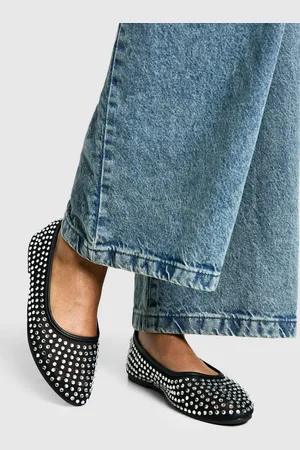 Boohoo Womens Embellished Ballet Flats - - 5
