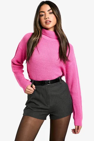 Boohoo Womens Basic Roll Neck Crop Sweater - - S