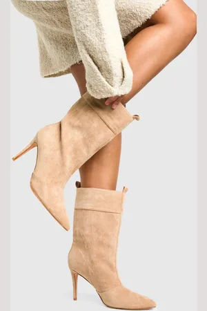 Boohoo Womens Faux Suede Pointed Toe Ankle Boot - - 5
