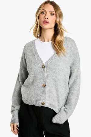 Boohoo Womens Maternity Brushed Oversized V Neck Cardigan - - 4