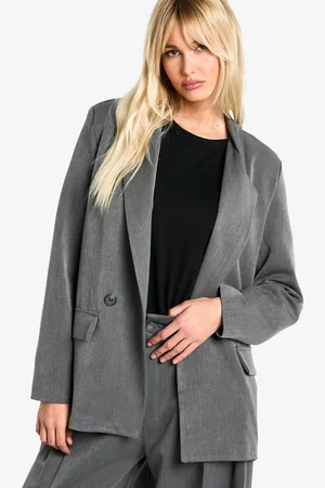 Boohoo Womens Marl Tailored Oversized Blazer - - 4