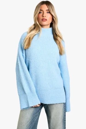 Boohoo Womens Oversized High Neck Knitted Sweater - - S