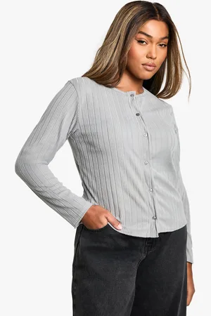 Boohoo Womens Plus Rib Button Through Cardi - - 12