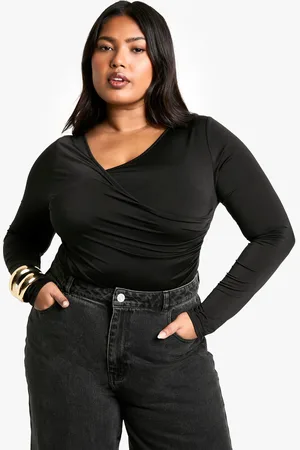 Boohoo Womens Plus Double Layer Rouched V Neck One Piece - - 12