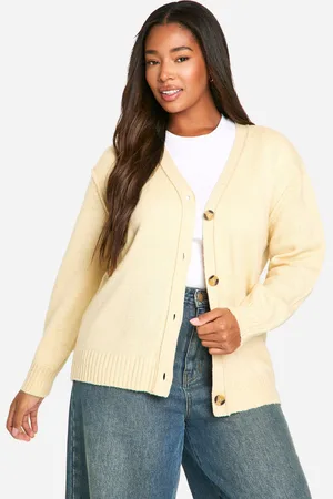 Boohoo Womens Plus Seam Detail Soft Knit Boyfriend Oversized Cardigan - - 12