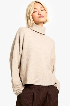 Boohoo Womens Turtleneck Boxy Sweater - - S