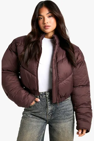 Boohoo Womens Petite Quilted Funnel Neck Puffer Jacket - - 2
