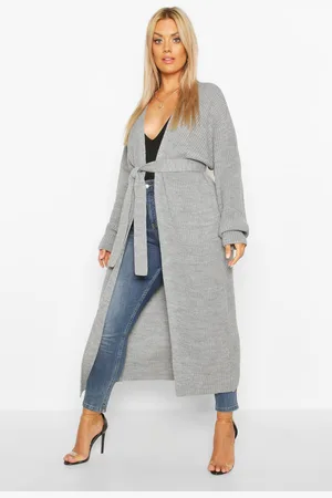 Boohoo Womens Plus Longline Knitted Maxi Cardigan - - 12