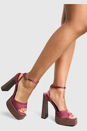 Boohoo Womens Satin Platform Stacked Heel - - 5