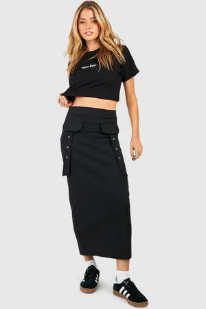 Boohoo Womens Utility Midi Skirt - - 2