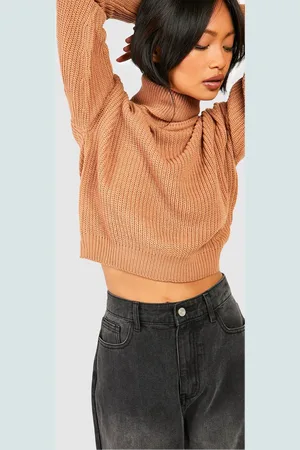 Boohoo Womens Cropped Fisherman Turtleneck Sweater - - S