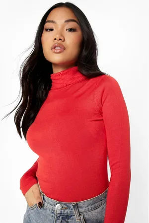 Boohoo Womens Recycled Petite Turtleneck Sweater - - 2