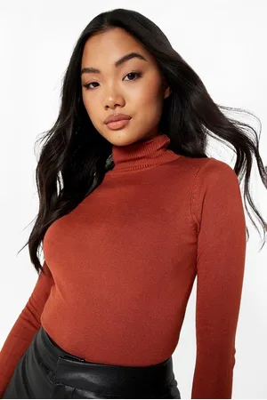 Boohoo Womens Recycled Petite Turtleneck Sweater - - 4