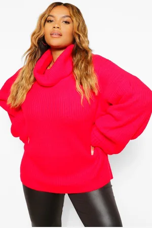 Boohoo Womens Plus Chunky Turtleneck Oversized Sweater - - 12-14