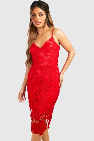 Boohoo Womens Boutique Crochet Lace Strappy Midi Dress - - 2