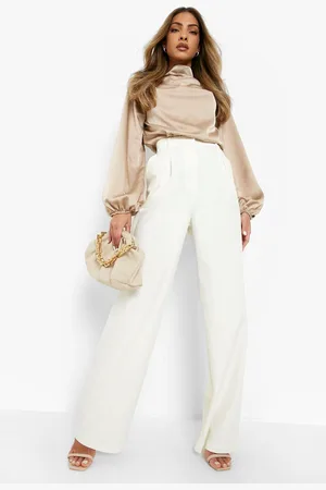 Boohoo Womens Satin Draped Neck Puff Sleeve Blouse - - 12