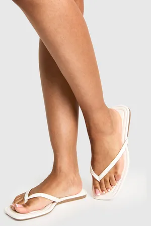 Boohoo Womens Wide Fit Square Toe Thongs - - 5