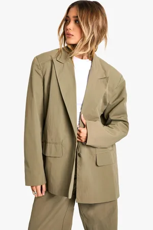 Boohoo Womens Tailored Nylon Oversized Blazer - - 4