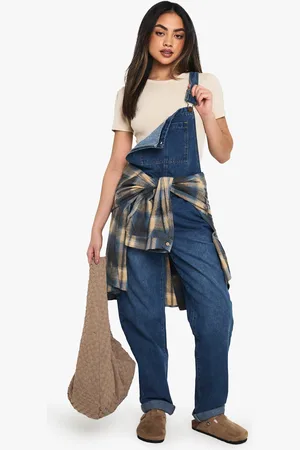 Boohoo Womens Boyfriend Denim Dungarees - - 4