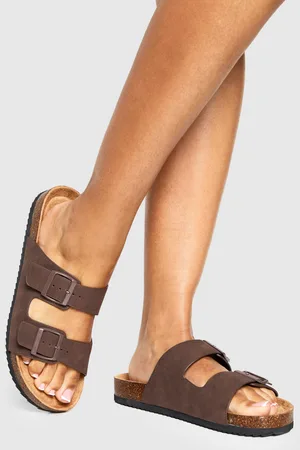 Boohoo Womens Buckle Double Strap Sandal - - 5