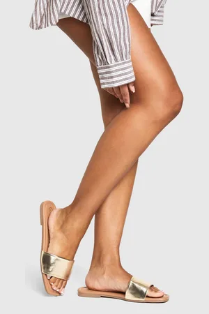 Boohoo Womens Wide Fit Minimal Mule Sandals - - 5