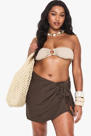 Boohoo Womens Plus Cheesecloth Beach Sarong - - 12