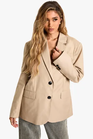 Boohoo Womens Oversized Hem Split Single Breasted Blazer - - 4