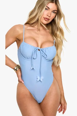 Boohoo Womens Butterfly Trim Underwire Bathing Suit - - 2