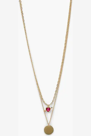 Boohoo Womens Arrowed Heart Layered Necklace - - One Size
