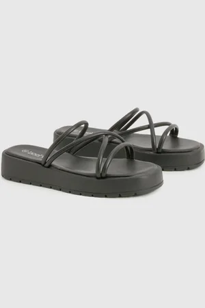 Boohoo Womens Chunky Flatform Multi Strap Sandals - - 10