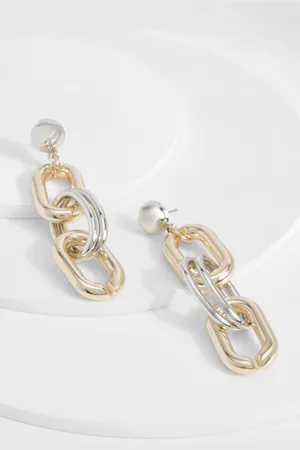Boohoo Womens Mixed Metal Earrings - - One Size