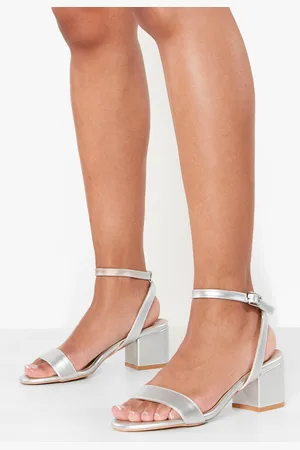 Boohoo Womens Metallic Low Block Barely There Heels - - 10