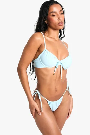 Boohoo Womens Starfish Trim Underwired Bikini Top - - 2