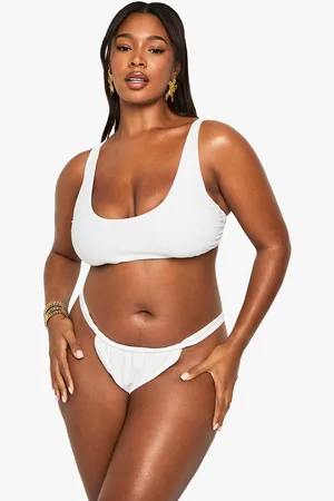 Boohoo Womens Plus Swimwear Essentials Scoop Bikini Top - - 12