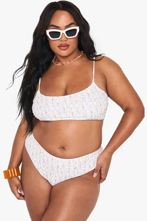 Boohoo Womens Plus Ditsy Floral Triangle Bikini Top - - 12