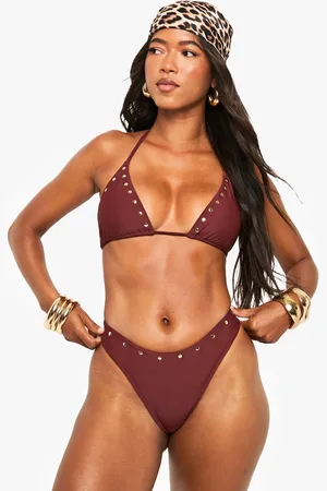 Boohoo Womens Studded Detailed Bikini Bottoms - - 2